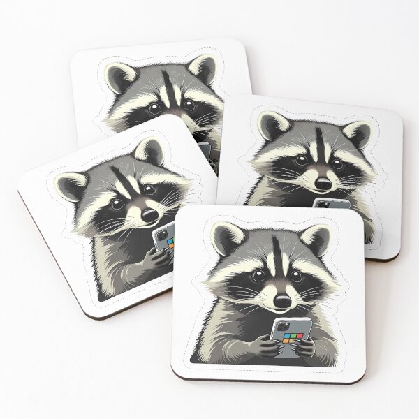 Item preview, "Doomscrolling" Cute Raccoon Staring at Phone Screen designed and sold by The Mix Tape.