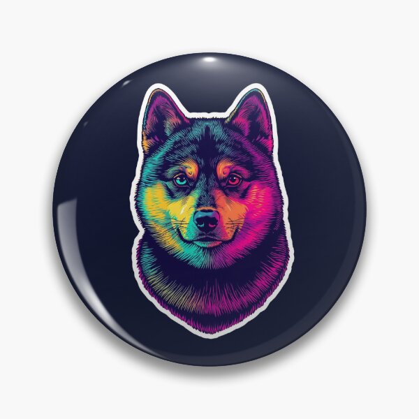 Item preview, Akiro – The Neon Soul Shiba | Cosmic Glow Spirit Portrait designed and sold by ArtivaNest.