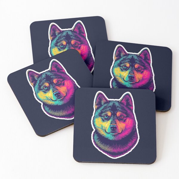 Item preview, Akiro – The Neon Soul Shiba | Cosmic Glow Spirit Portrait designed and sold by ArtivaNest.