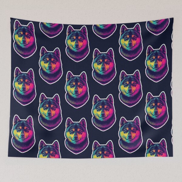 Item preview, Akiro – The Neon Soul Shiba | Cosmic Glow Spirit Portrait designed and sold by ArtivaNest.