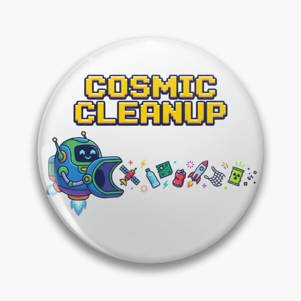 Item preview, Cosmic Cleanup Pixel Art Robot Graphic for Space Enthusiasts designed and sold by chattsuede.