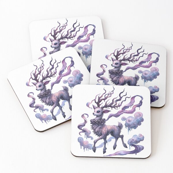 Item preview, Ribbon Antler Deer Gothic Watercolor Fantasy designed and sold by RubisLeaf.