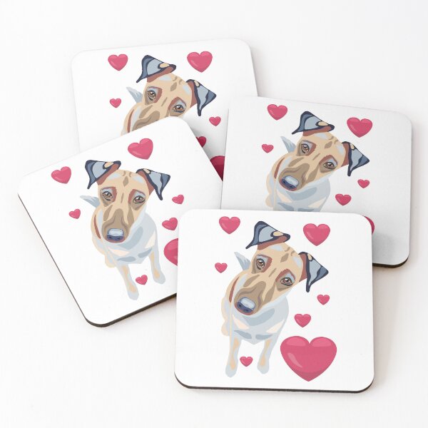 Item preview, Cute smooth fox terrier with hearts designed and sold by olenapetol.