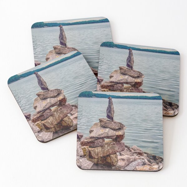 Item preview, Balanced Rock Sculpture at Devils Lake – Nature Art Print designed and sold by aadventures.
