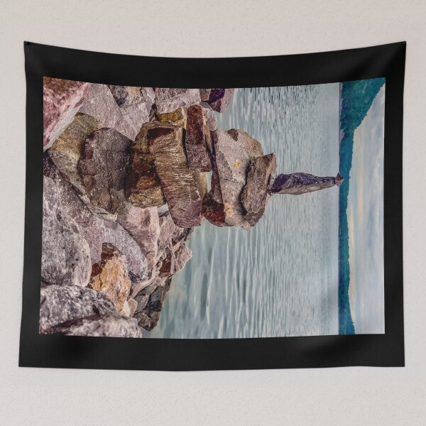 Item preview, Balanced Rock Sculpture at Devils Lake – Nature Art Print designed and sold by aadventures.