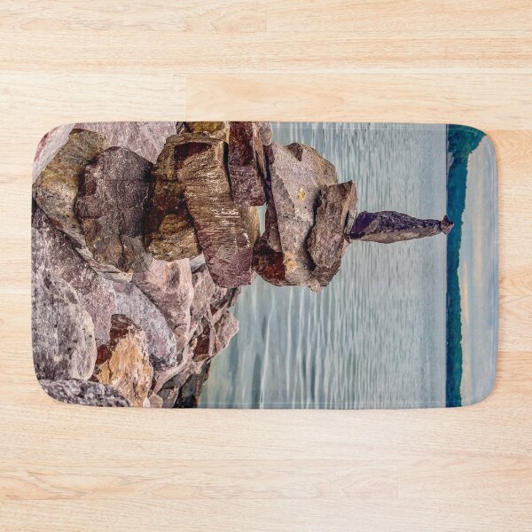 Item preview, Balanced Rock Sculpture at Devils Lake – Nature Art Print designed and sold by aadventures.