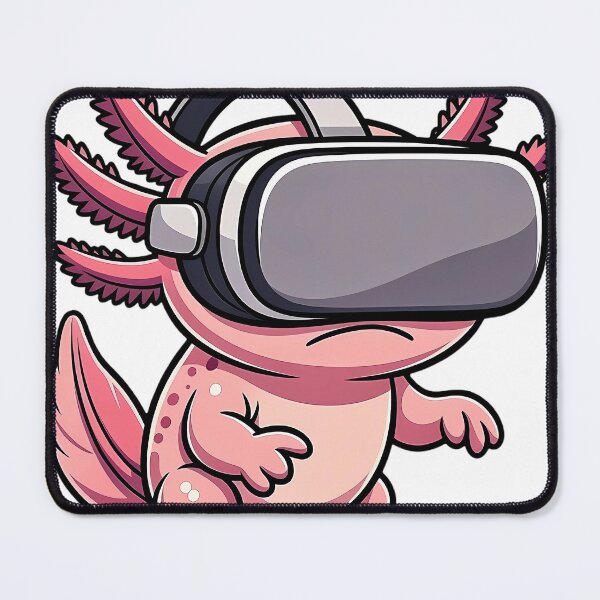 Artikelvorschau, Niedlicher rosa Axolotl mit VR-Headset in „Virtual Reality“ entworfen und verkauft von The Mix Tape.