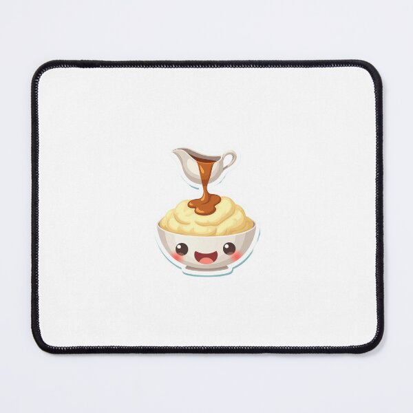 Item preview, A happy mashed potato bowl with a tiny gravy boat pouring on top. designed and sold by STICKERS FOR SALE NOW.