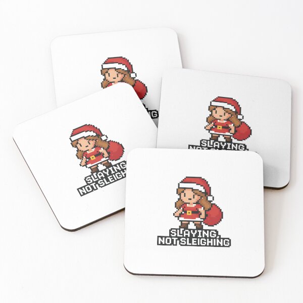 Item preview, Slaying, Not Sleighing – Pixel Santa Girl Christmas Design designed and sold by johanfr4.