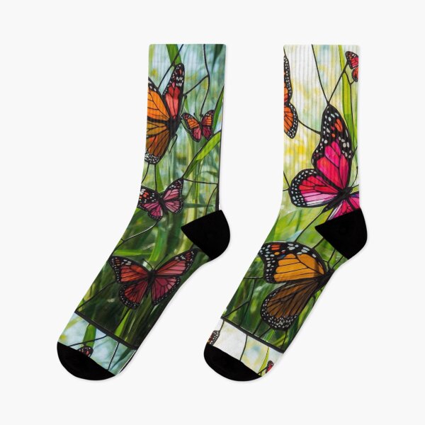Item preview, Monarch butterfly stained glass style designed and sold by Karitza Daniela.