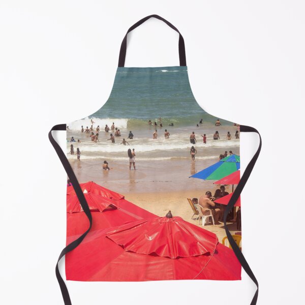Item preview, sombrillas rojas en una playa llena de gente designed and sold by felipequeiroz.