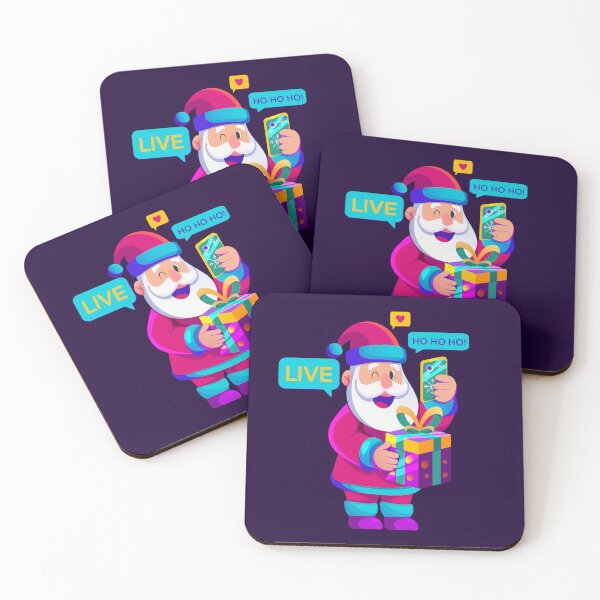 Item preview, Santa Livestream Selfie with Gift – Modern Christmas designed and sold by Mariia Berezhna.