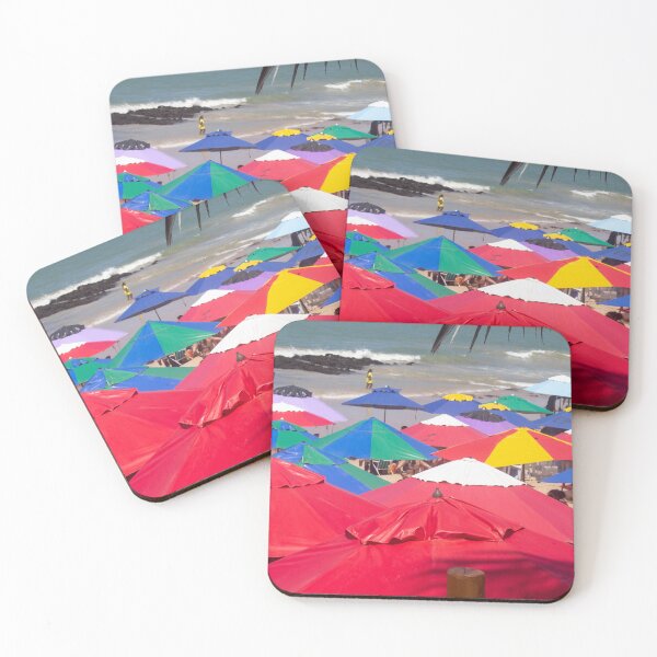 Item preview, several beach umbrellas piled up on a beach designed and sold by felipequeiroz.