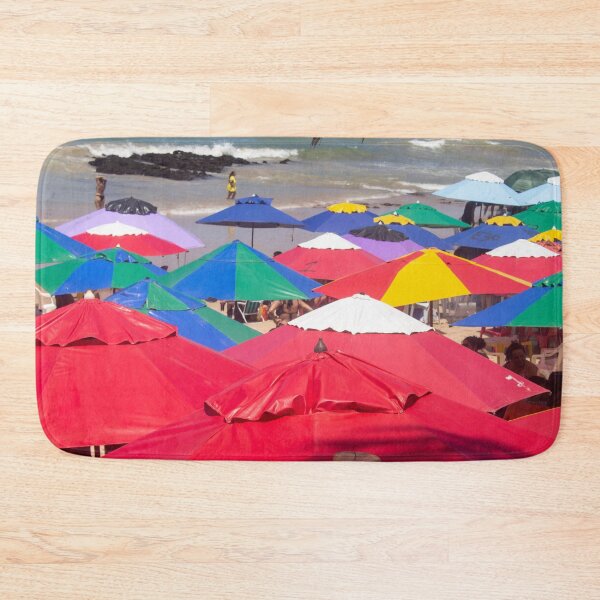 Item preview, several beach umbrellas piled up on a beach designed and sold by felipequeiroz.
