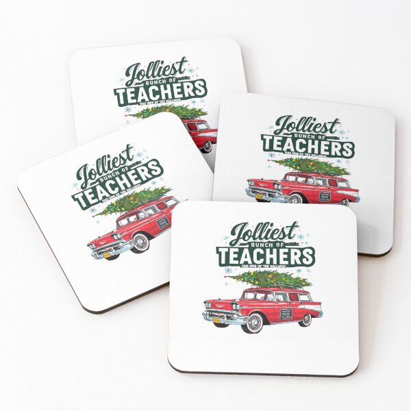 Item preview, Jolliest Bunch of Teachers — Vintage Christmas Station Wagon Illustration designed and sold by Colorful-Garden.
