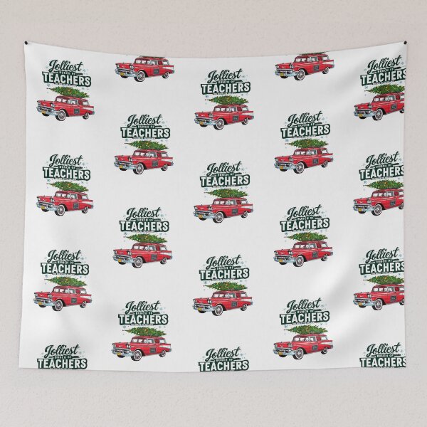 Item preview, Jolliest Bunch of Teachers — Vintage Christmas Station Wagon Illustration designed and sold by Colorful-Garden.