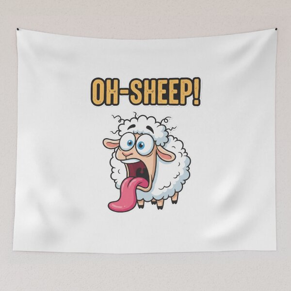 Item preview, Oh Sheep! Funny Cartoon Mascot for Pun Lovers designed and sold by chattsuede.
