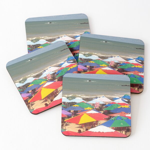 Item preview, several beach umbrellas piled up on a beach 3 designed and sold by felipequeiroz.