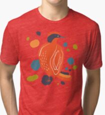 Quirky Helmeted Honeyeater Tri-blend T-Shirt