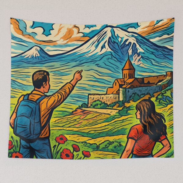 Item preview, Armenia landscape | Comics style - Cartoon designed and sold by ComicsFactory.