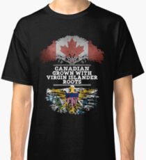 Canadian Grown With Virgin Islander Roots Gift For Virgin Islander From Us Virgin Islands - Us Virgin Islands Flag in Roots Classic T-Shirt