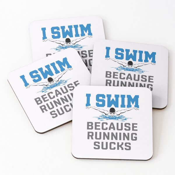 Item preview, I Swim Because Running Sucks Funny Swimmer Swimming designed and sold by jaygo.