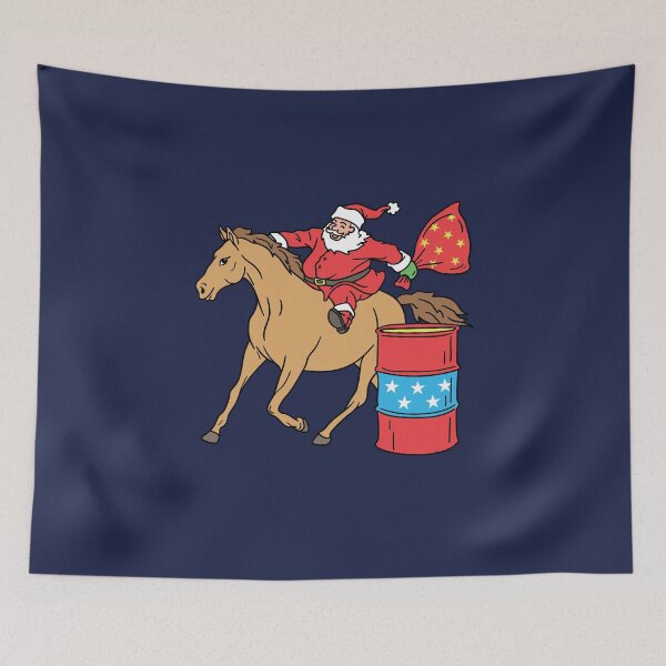 Item preview, Barrel Racing Christmas Santa on Barrel Horse designed and sold by jaygo.