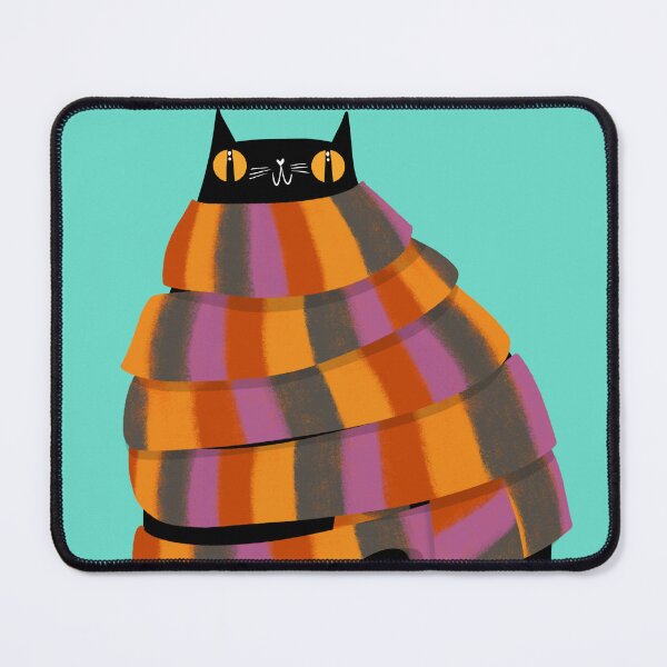 Item preview, Black cat in long scarf designed and sold by poket.piktures.