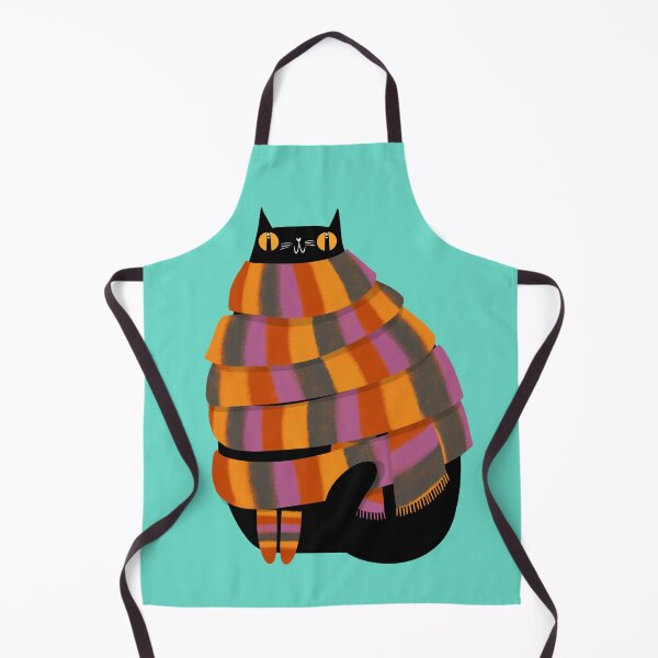Item preview, Black cat in long scarf designed and sold by poket.piktures.