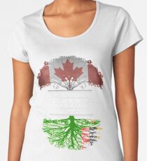 Kanadisches gewachsenes mit Sambianwurzel-Geschenk für Sambian von Sambia - Sambia-Flagge in den Wurzeln Premium Rundhals-Shirt