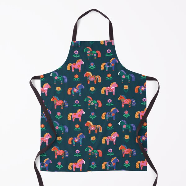 Item preview, Copy of Floral Dala Horses on dark green designed and sold by PenguinHouse.