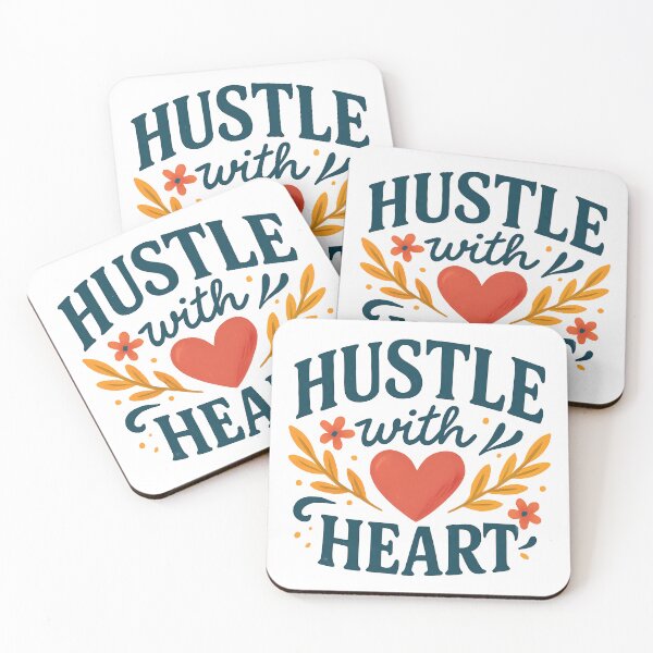 Item preview, Hustle with Heart Inspirational Quote Design. designed and sold by The-T-In-Retro.