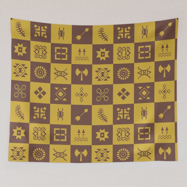 Item preview, Golden Brown Adinkra Symbols  | Ghana Cultural Pattern designed and sold by MammothArt.
