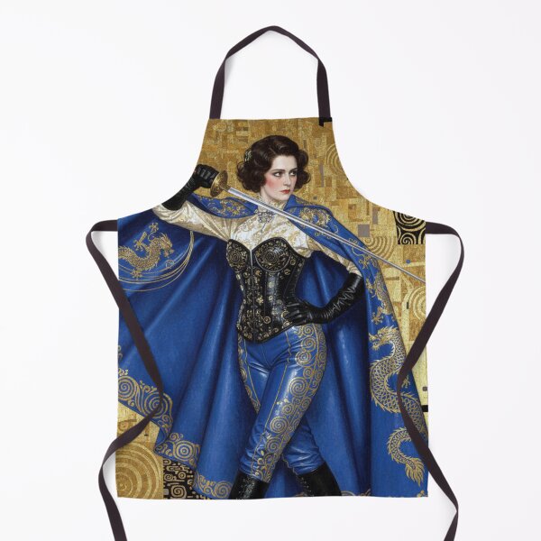 Item preview, Gustav Klimt Style Art Nouveau Caped Woman with Sword designed and sold by AppliedAtelier.