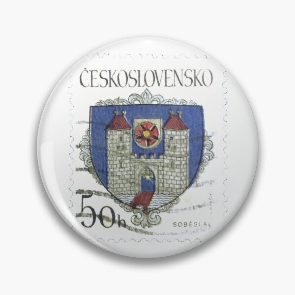 Item preview, Czech Republic Slovakia Sobeslav Shield Vintage Postage Stamp designed and sold by red-amber65.