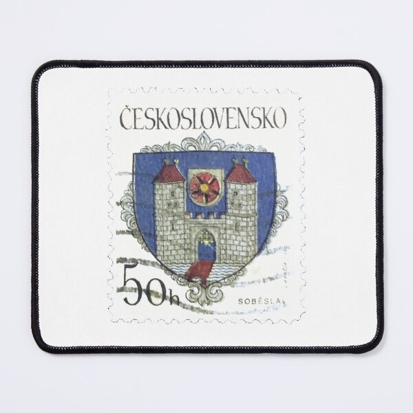 Item preview, Czech Republic Slovakia Sobeslav Shield Vintage Postage Stamp designed and sold by red-amber65.