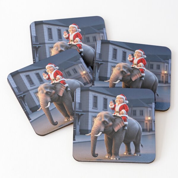 Item preview, Mrs. Santa Riding Elephant Through Town designed and sold by Lynn Anne Creations.