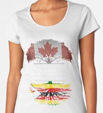 Kanadisches gewachsenes mit simbabwischem Wurzel-Geschenk für Simbabwe von Simbabwe - Simbabwe-Flagge in den Wurzeln Frauen Premium T-Shirts
