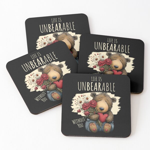 Item preview, Cute Unbearable Without You Valentine Bear Art designed and sold by MTJ-Mushrooms.