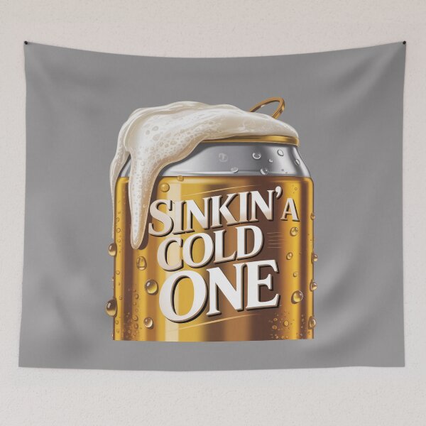 Item preview, Golden Brew Moment – Crackin’ One Open: – Sinkin’ Another Cold One Drinking T-Shirt designed and sold by Grang Art Artistic Designs.