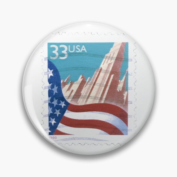 Item preview, American USA Flag Building Rare Postage Stamp designed and sold by red-amber65.