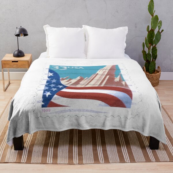 Item preview, American USA Flag Building Rare Postage Stamp designed and sold by red-amber65.