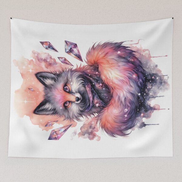 Item preview, Fluffy Fox Gem Tail Gothic Watercolor designed and sold by RubisLeaf.