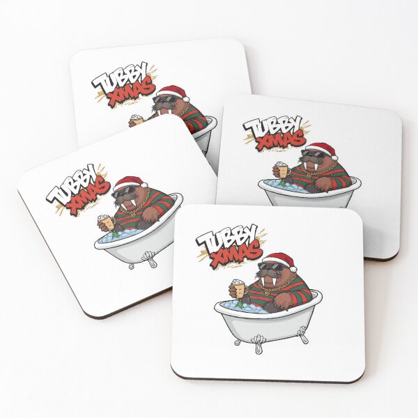 Item preview, Tubby Xmas Walrus – Funny Cozy Christmas Bath Art designed and sold by MiszungART.