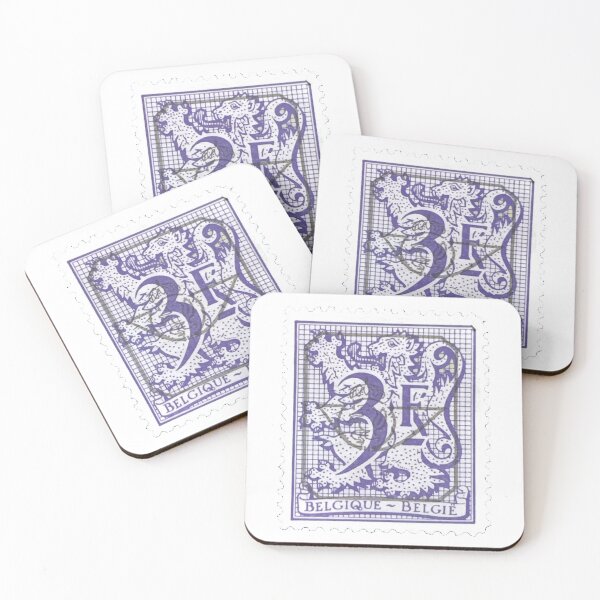 Item preview, Belgian Belgium Blue Vintage Postage Stamp designed and sold by red-amber65.