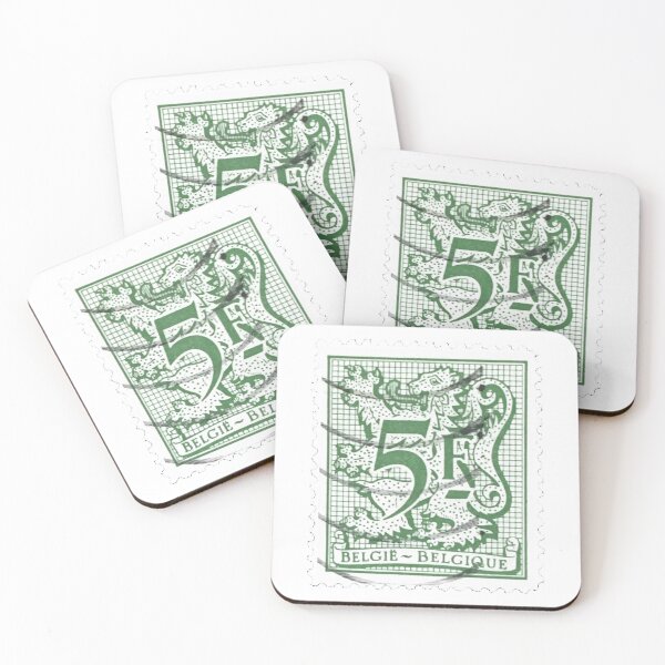 Item preview, Belgian Belgium Green Vintage Postage Stamp designed and sold by red-amber65.