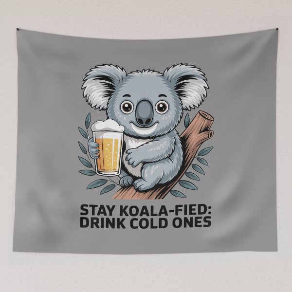 Item preview, Stay Koala–Fied: Koala Mode Activated: Koala Edition - Funny Emu Animal Drinking T-Shirt designed and sold by Grang Art Artistic Designs.