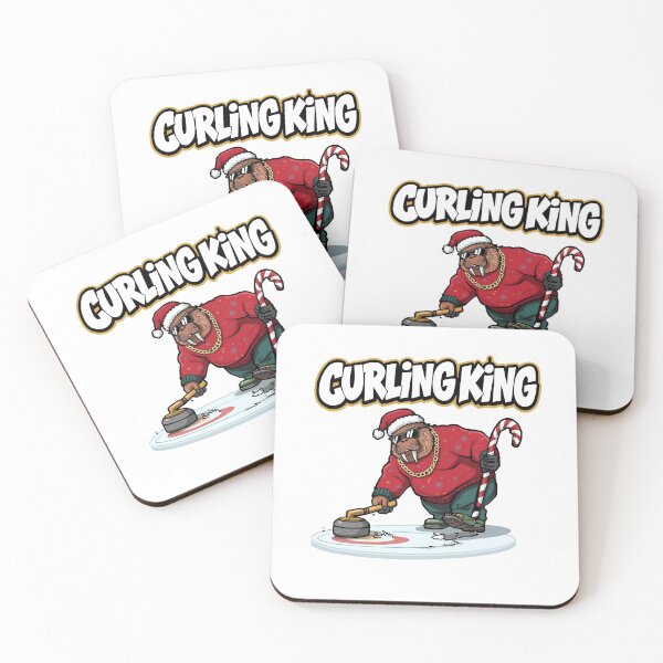 Item preview, Curling King Walrus – Funny Winter Sports Christmas Art designed and sold by MiszungART.