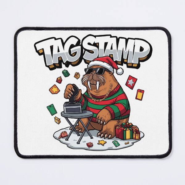 Item preview, Tag Stamp Walrus – Funny Gift Wrapping Christmas Helper Art designed and sold by MiszungART.