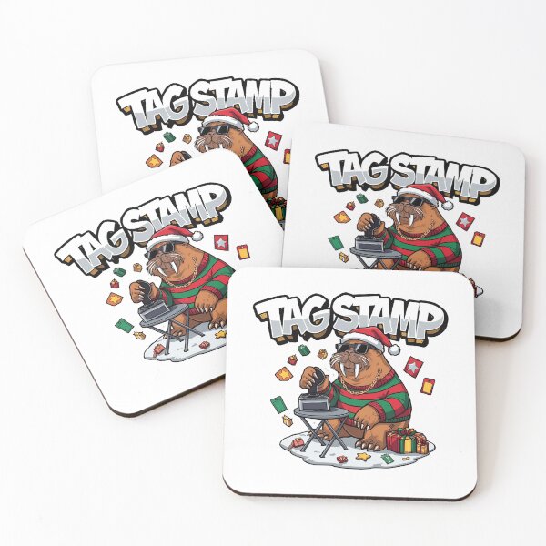 Item preview, Tag Stamp Walrus – Funny Gift Wrapping Christmas Helper Art designed and sold by MiszungART.